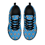 Blue Soccer Ball Pattern Print Black Sneakers