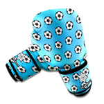 Blue Soccer Ball Pattern Print Boxing Gloves