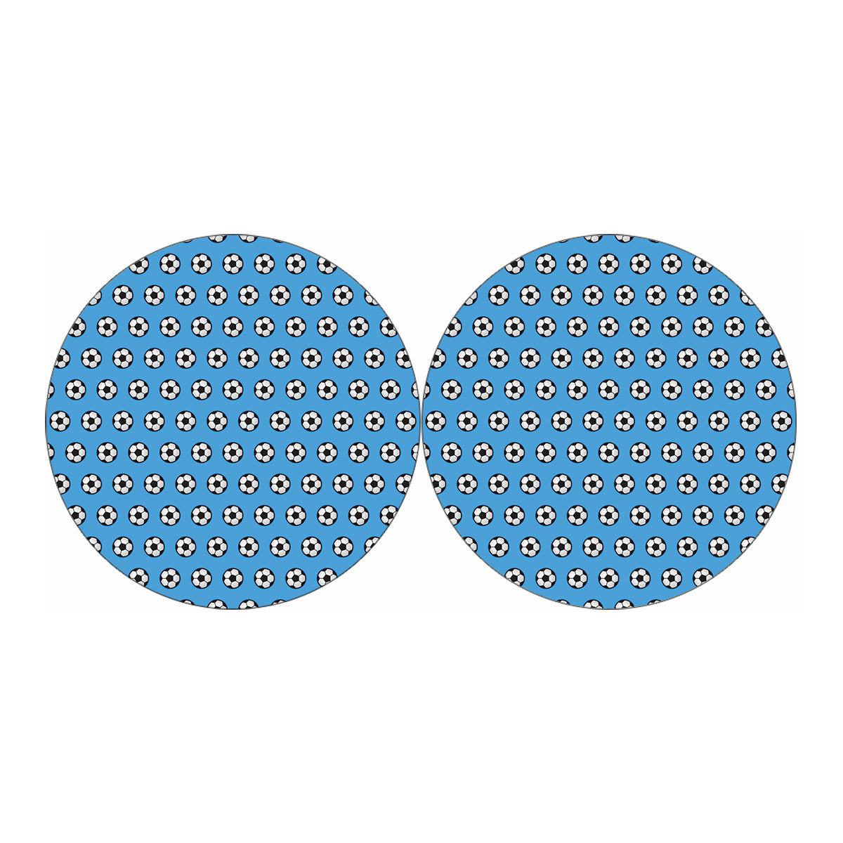 Blue Soccer Ball Pattern Print Car Coasters