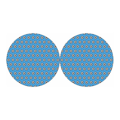Blue Soccer Ball Pattern Print Car Coasters