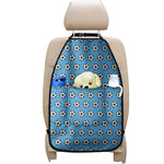 Blue Soccer Ball Pattern Print Car Seat Organizers