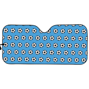 Blue Soccer Ball Pattern Print Car Sun Shade