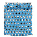Blue Soccer Ball Pattern Print Duvet Cover Bedding Set