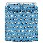 Blue Soccer Ball Pattern Print Duvet Cover Bedding Set
