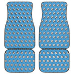 Blue Soccer Ball Pattern Print Front and Back Car Floor Mats