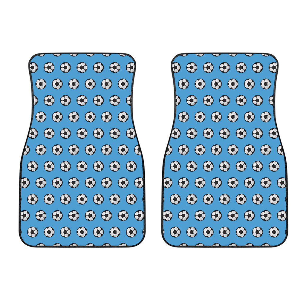 Blue Soccer Ball Pattern Print Front Car Floor Mats
