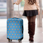 Blue Soccer Ball Pattern Print Luggage Cover