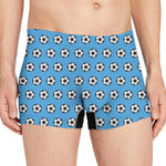 Blue Soccer Ball Pattern Print Men's Boxer Briefs