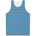 Blue Soccer Ball Pattern Print Men's Tank Top