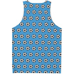 Blue Soccer Ball Pattern Print Men's Tank Top
