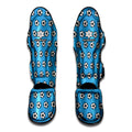 Blue Soccer Ball Pattern Print Muay Thai Shin Guards