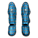 Blue Soccer Ball Pattern Print Muay Thai Shin Guard