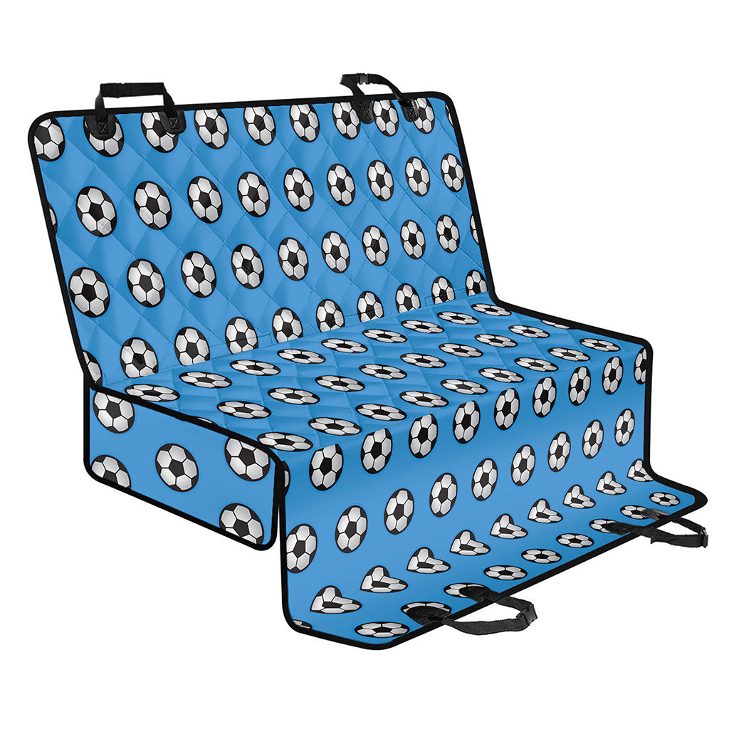 Blue Soccer Ball Pattern Print Pet Car Back Seat Cover