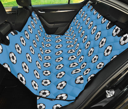 Blue Soccer Ball Pattern Print Pet Car Back Seat Cover
