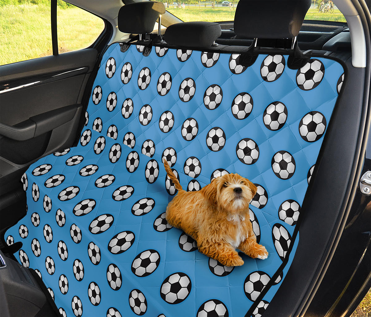 Blue Soccer Ball Pattern Print Pet Car Back Seat Cover