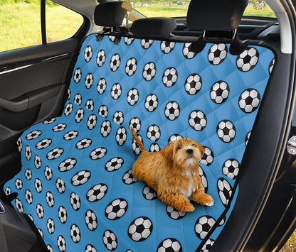 Blue Soccer Ball Pattern Print Pet Car Back Seat Cover