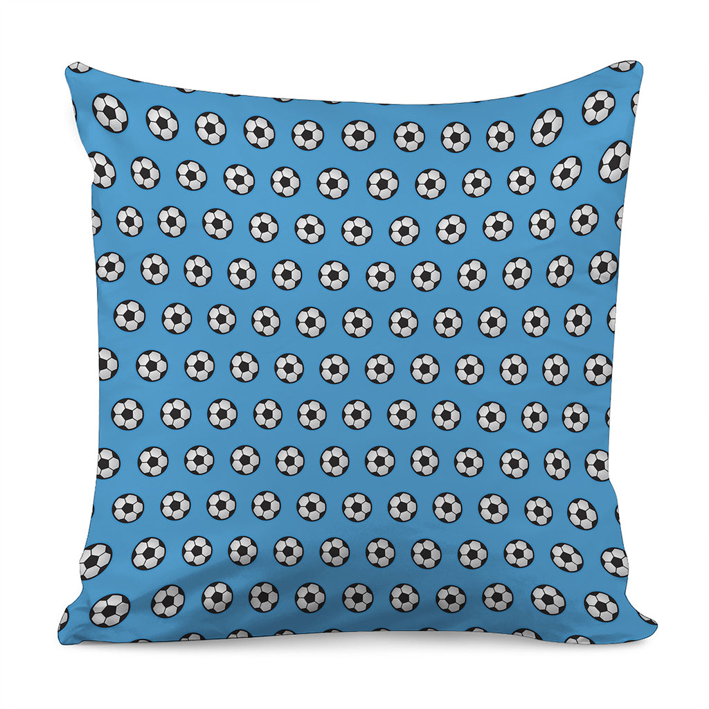Blue Soccer Ball Pattern Print Pillow Cover