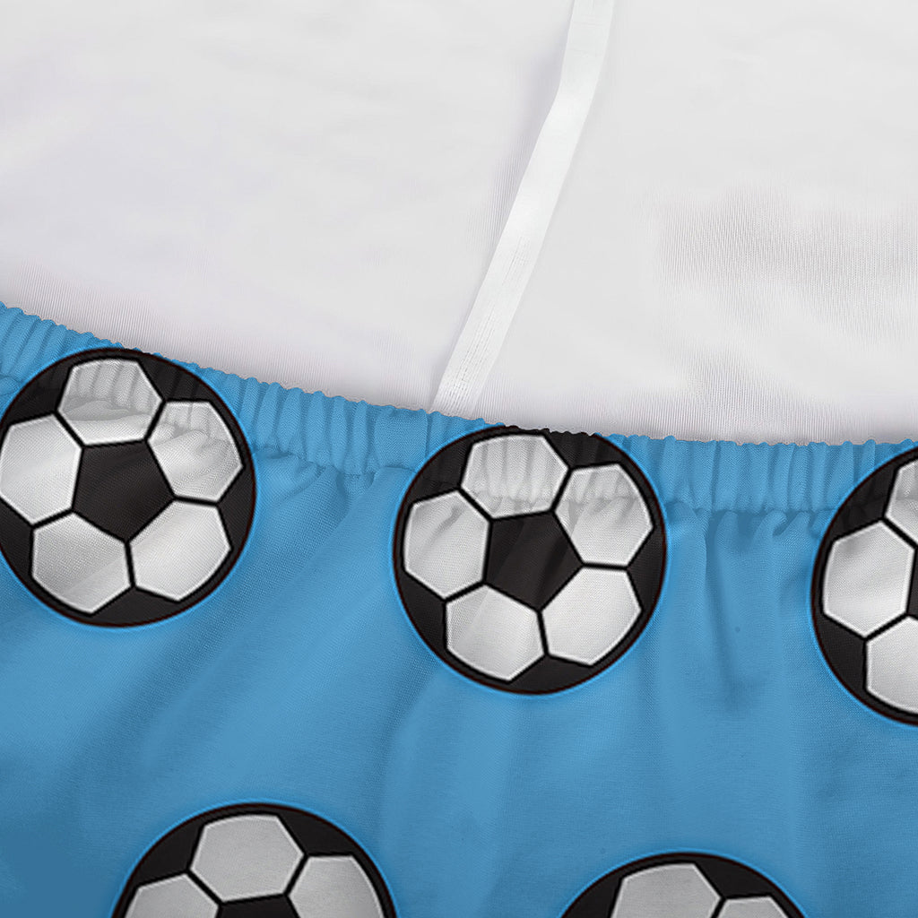 Blue Soccer Ball Pattern Print Sofa Cover