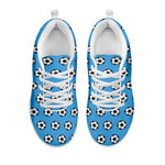 Blue Soccer Ball Pattern Print White Sneakers