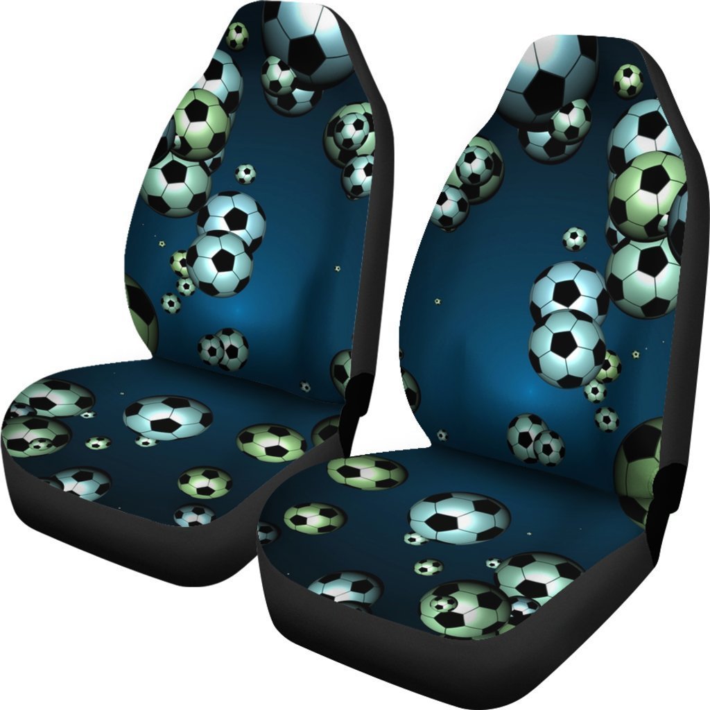 Blue Soccer Ball Universal Fit Car Seat Covers GearFrost