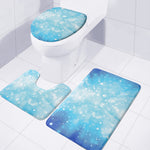 Blue Sparkle Light Print 3 Piece Bath Mat Set