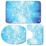 Blue Sparkle Light Print 3 Piece Bath Mat Set