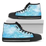 Blue Sparkle Light Print Black High Top Shoes