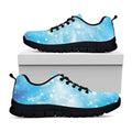 Blue Sparkle Light Print Black Running Shoes