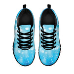 Blue Sparkle Light Print Black Sneakers