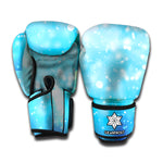 Blue Sparkle Light Print Boxing Gloves