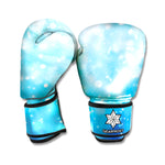 Blue Sparkle Light Print Boxing Gloves
