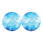 Blue Sparkle Light Print Car Coasters