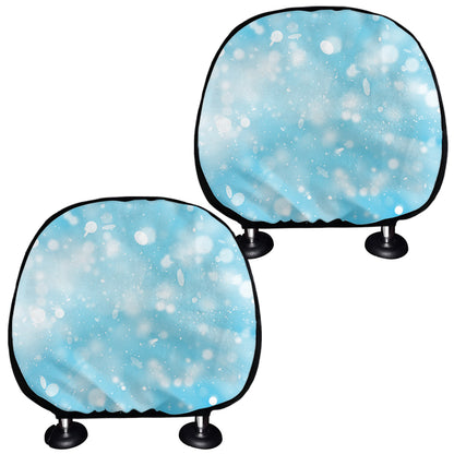 Blue Sparkle Light Print Car Headrest Covers