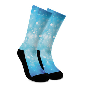 Blue Sparkle Light Print Crew Socks