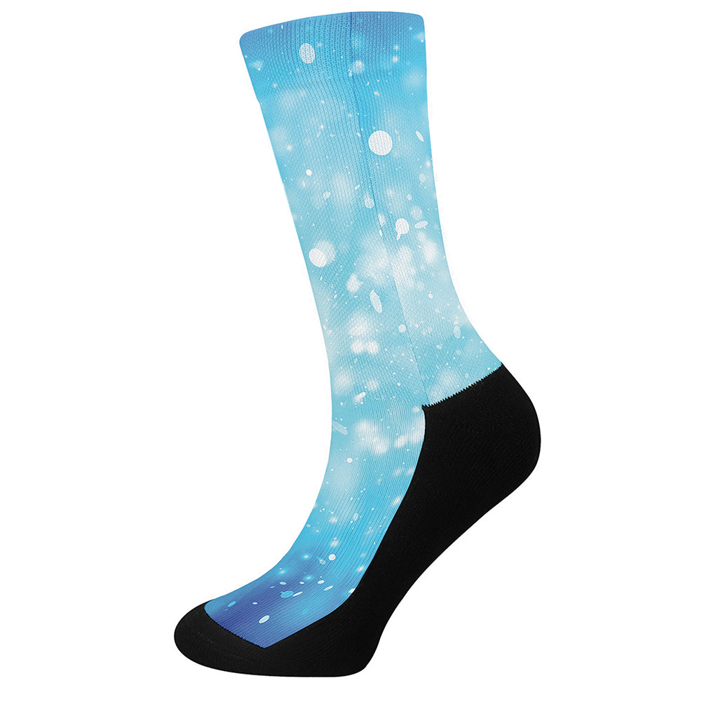 Blue Sparkle Light Print Crew Socks