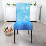 Blue Sparkle Light Print Dining Chair Slipcover