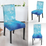 Blue Sparkle Light Print Dining Chair Slipcover