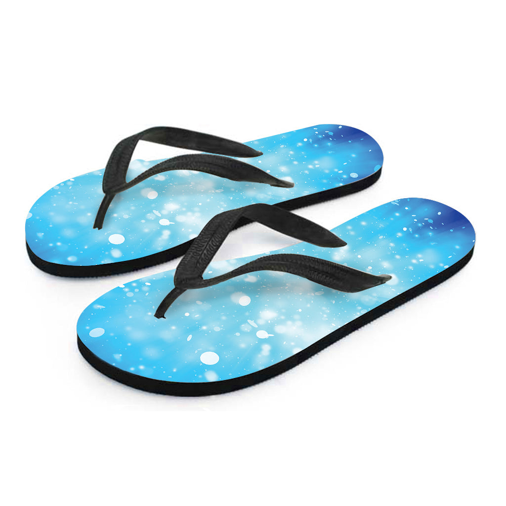 Blue Sparkle Light Print Flip Flops