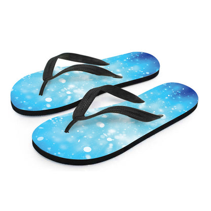 Blue Sparkle Light Print Flip Flops