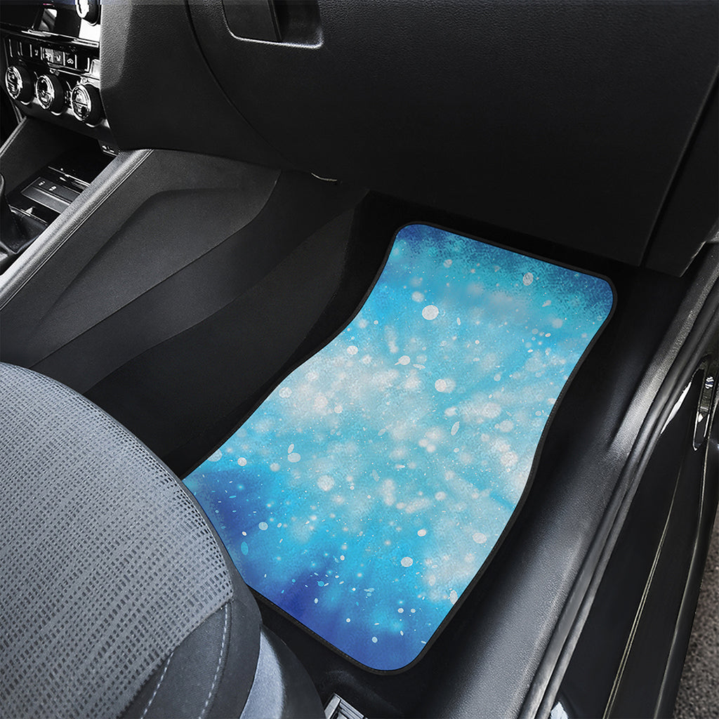 Blue Sparkle Light Print Front and Back Car Floor Mats