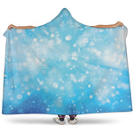 Blue Sparkle Light Print Hooded Blanket
