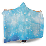 Blue Sparkle Light Print Hooded Blanket
