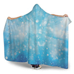 Blue Sparkle Light Print Hooded Blanket