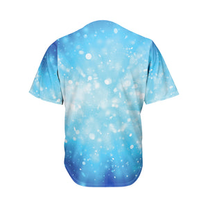 Blue Sparkle Light Print Men's Baseball Jersey