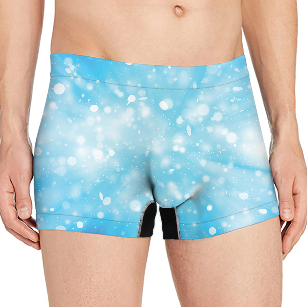 Blue Sparkle Light Print Men's Boxer Briefs