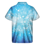 Blue Sparkle Light Print Men's Short Sleeve Shirt