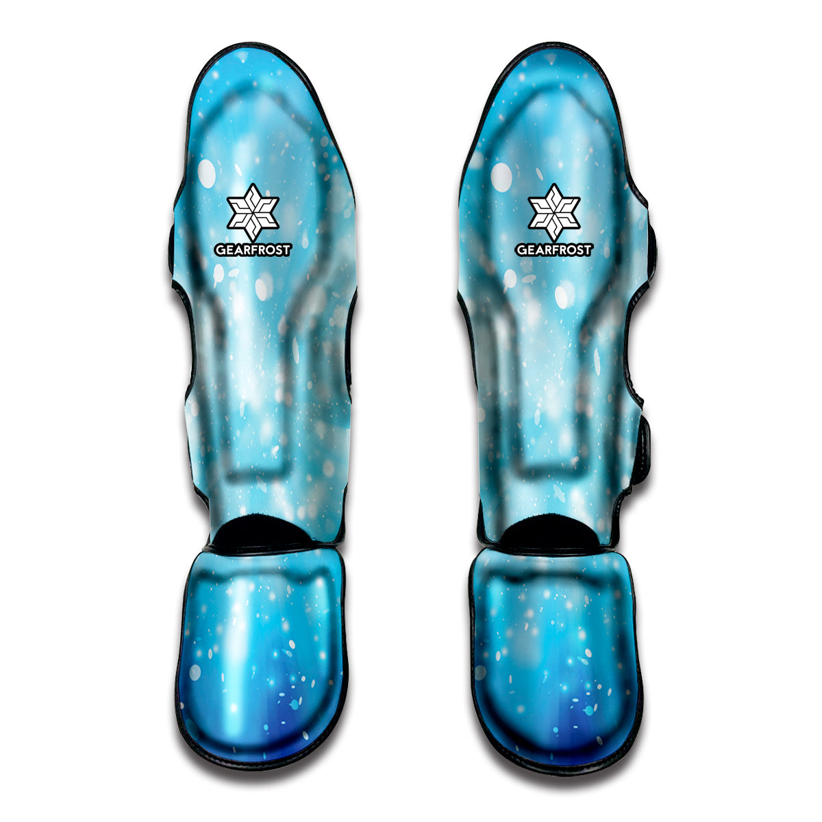 Blue Sparkle Light Print Muay Thai Shin Guard