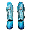 Blue Sparkle Light Print Muay Thai Shin Guards