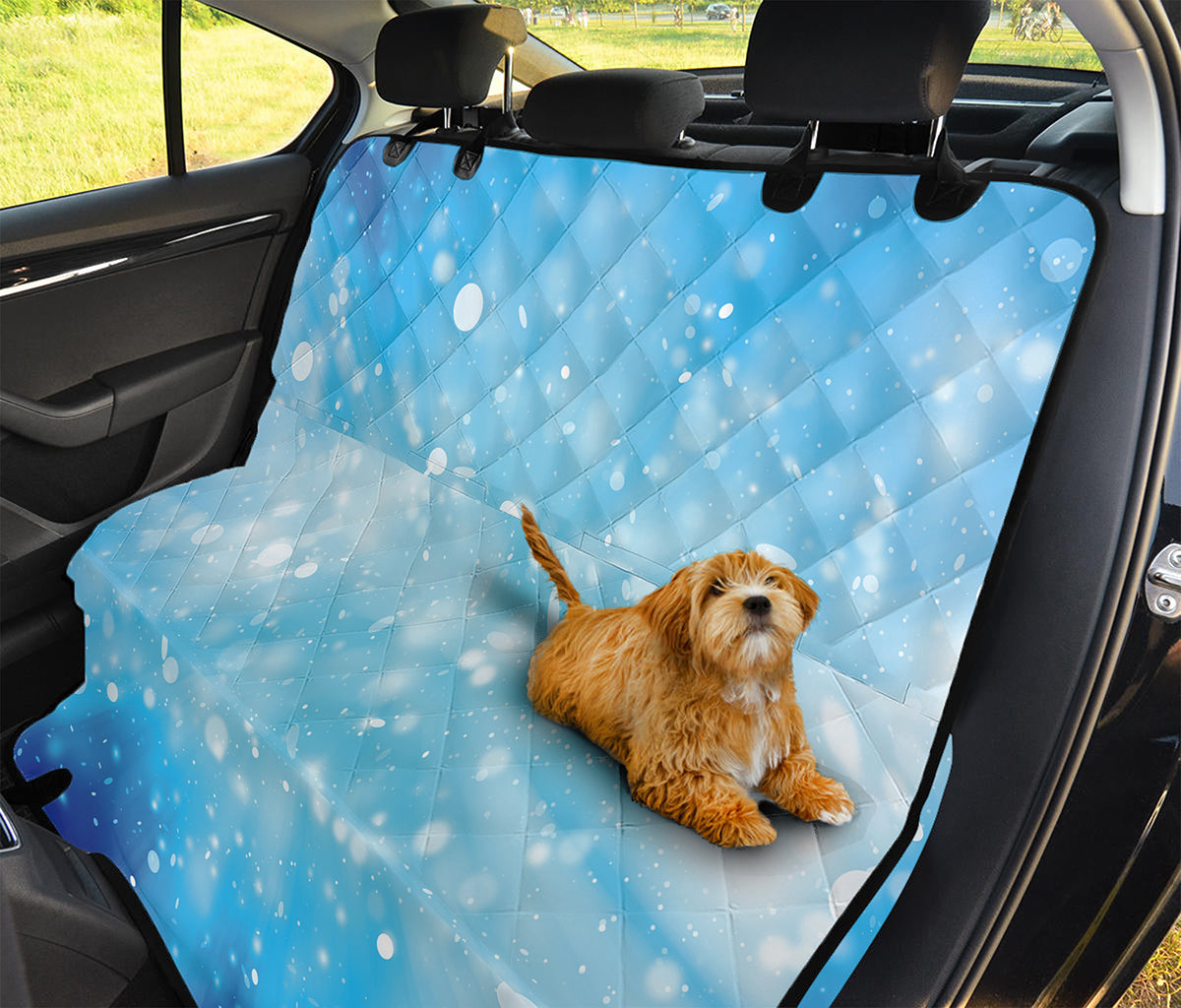 Blue Sparkle Light Print Pet Car Back Seat Cover