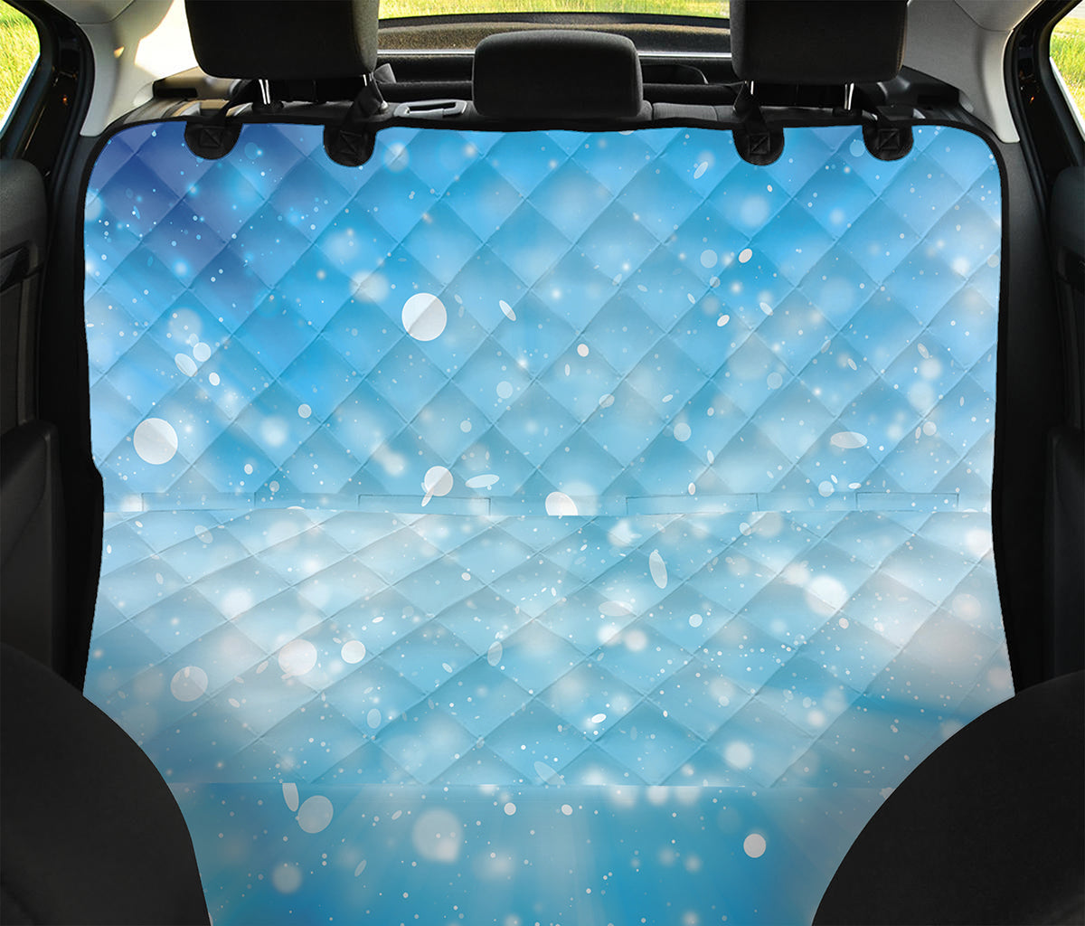 Blue Sparkle Light Print Pet Car Back Seat Cover